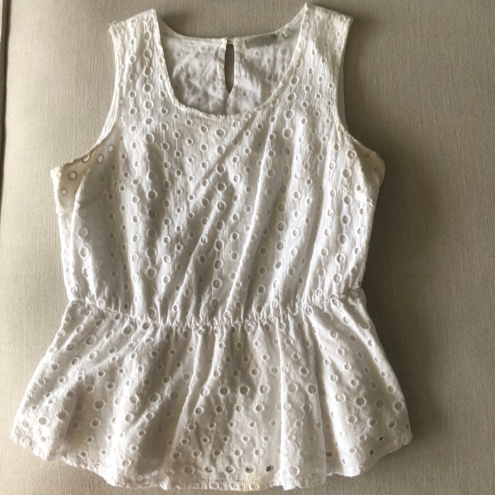 Eyelet Peplum Top